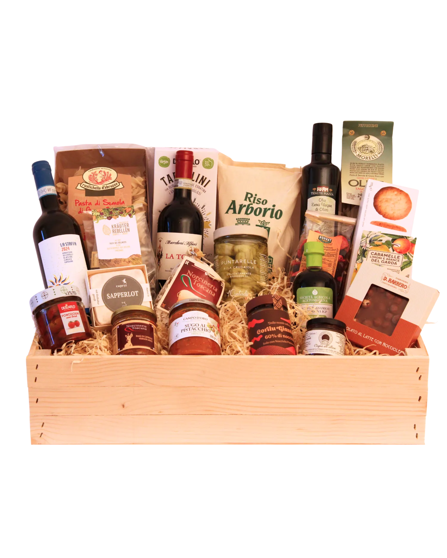 Weihnachtlicher Geschenkkorb Feinschmecker im Hofer Market