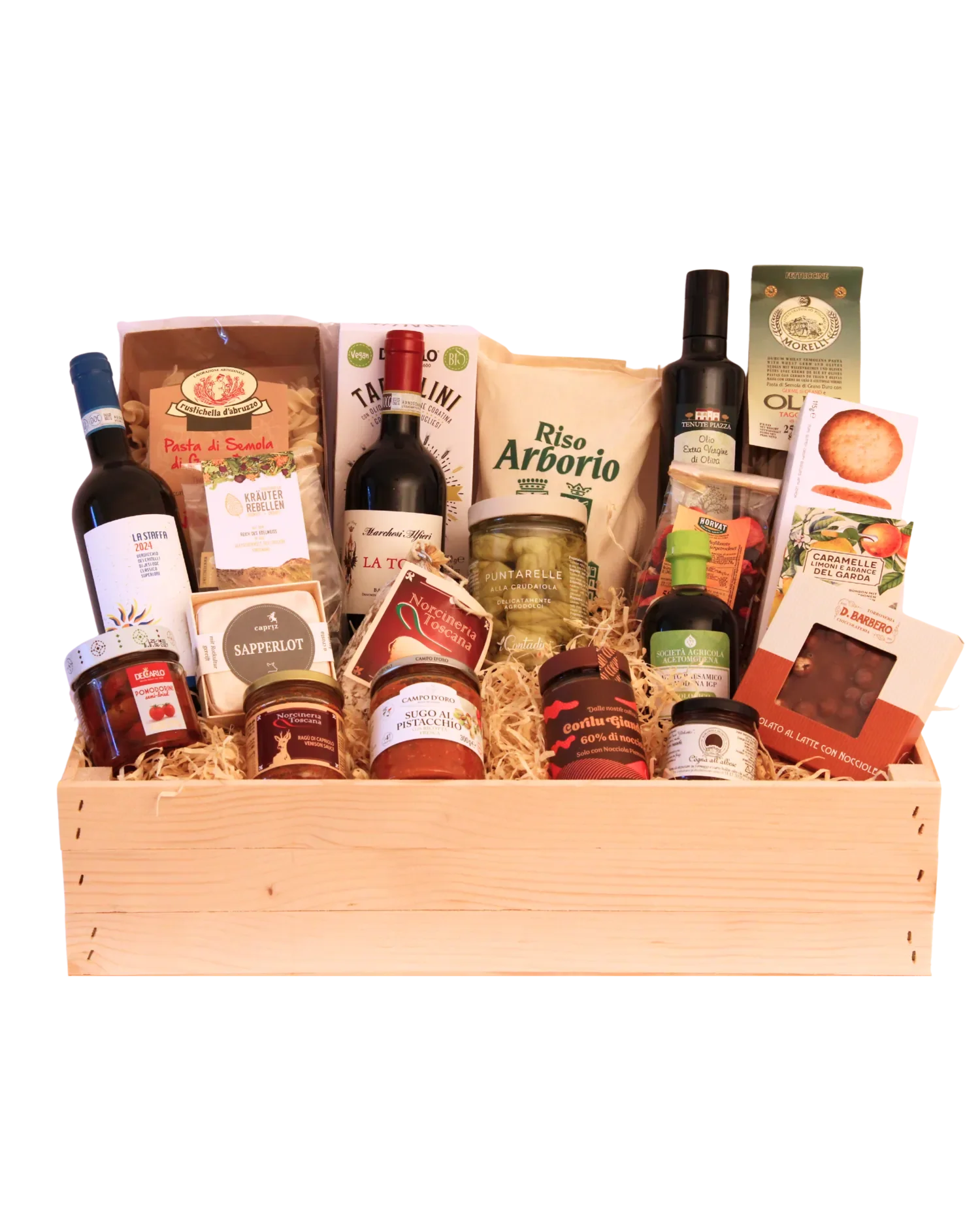 Weihnachtlicher Geschenkkorb Feinschmecker im Hofer Market